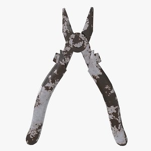 3D Old Rusty Pliers Tool