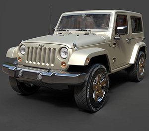 Detailed Wrangler Rubicon Off-Roader - Efficient High-Quality Asset 3D model