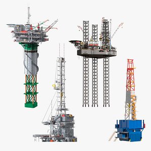 Oil Derrick Structures Collection 2