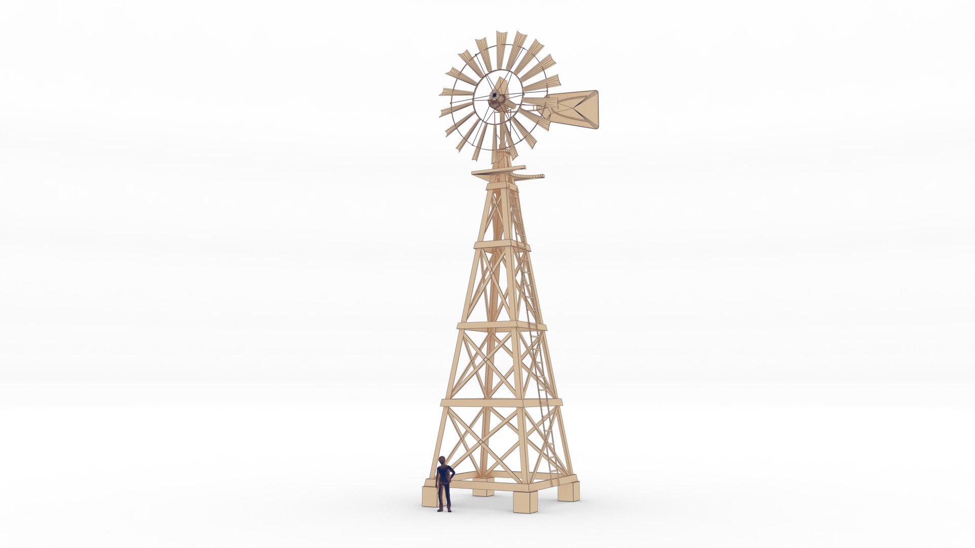 Wooden Western Farm S Windmill Model - TurboSquid 2165760