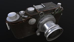 WWII Leica 35mm Rangefinder Camera 3D model