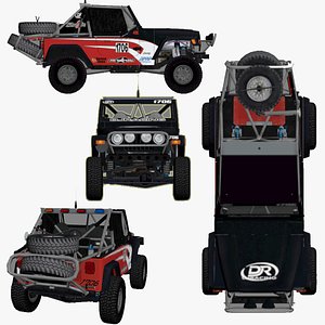 Dust Junkies Offroad 4x4 Vehicle-Offroad Car-3D Low Poly-Game Ready Model 002