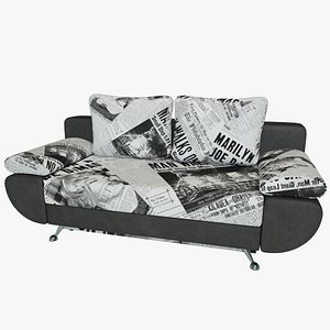 sofa bed riviera leather 3d model