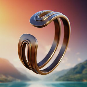 Modern Wave Open Ring - Futuristic Minimalist Jewelry Design 100