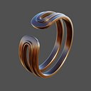 Modern Wave Open Ring - Futuristic Minimalist Jewelry Design 100