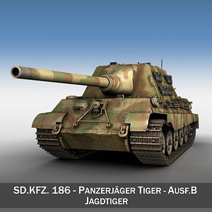 sd kfz 186 tiger ii 3d model