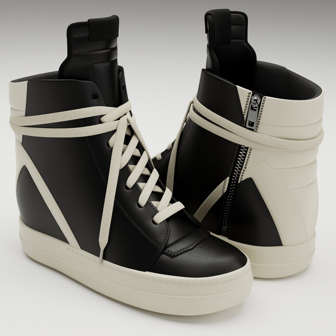 3D Sneakers Rick Owens Geobasket Converse Black - TurboSquid 2149915