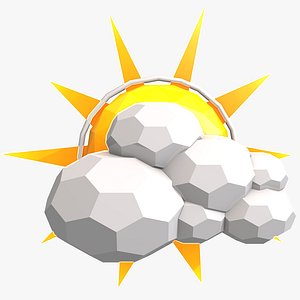 Low Poly Sun,Clouds
