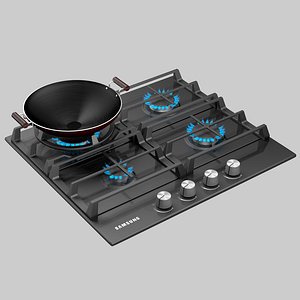 2015 samsung gas cooktop 3d model