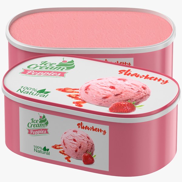 3D strawberry ice cream box