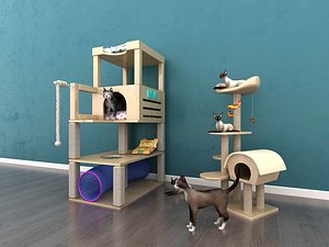 3D cat crawler lair house