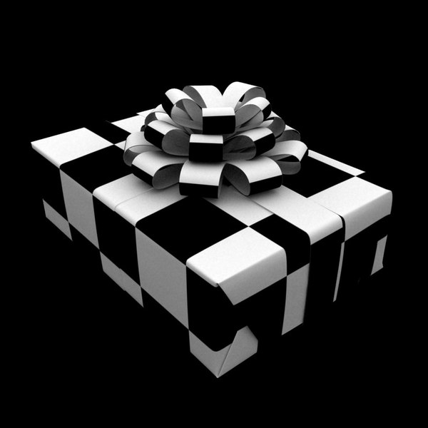 3d model wrapped gift box