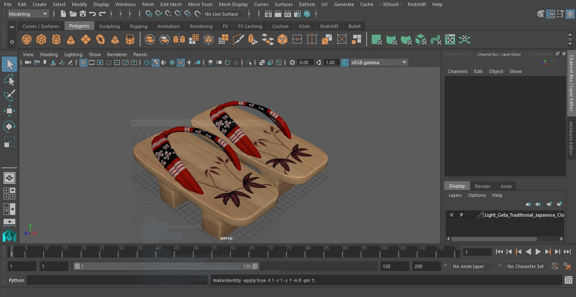 Light Geta Traditional Japanese Clogs 3D Model - TurboSquid 2045443