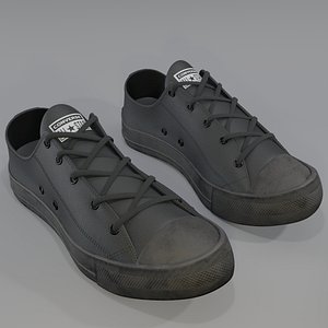 Conver All Stars Low  Black-Black 3D model