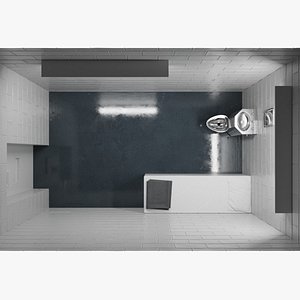 3D model modern prison cell