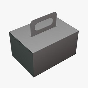 3D Wide Low Carry Handle Box - Geometry Only No Textures No Materials model