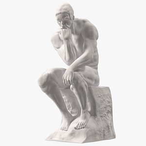 3D model The Thinker Statue Gypsum
