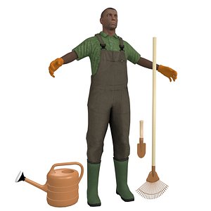 3D model gardener man