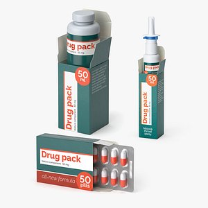 Drug Packages Collection 3D
