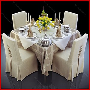 Restaurant table square complete set