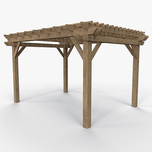 3D PBR Wooden Pergola Gazebo C3