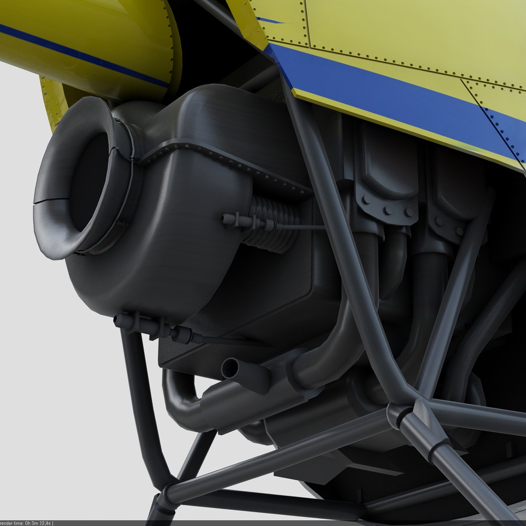 3d Robinson R22 Helicopter Interior