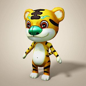 cartoon tiger 3D model