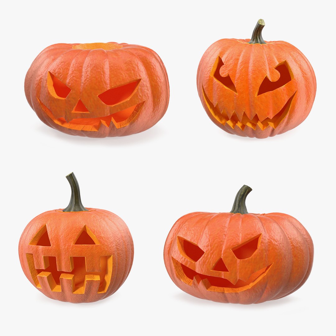 Halloween Jack-O-Lantern Collection 3D model preview
