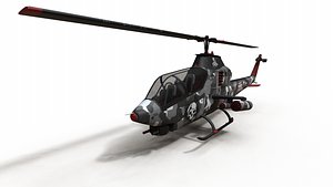 Low poly Attack Helicopter Army with 4K PBR Texture 3D model