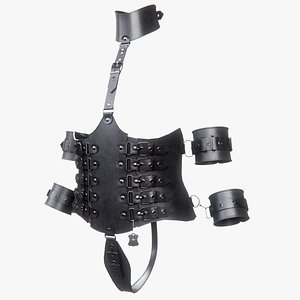 Black Leather Bondage Restraint Corset