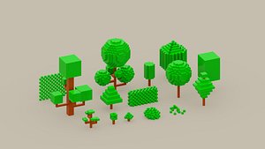 Isometric 3d Tree Set 3D model