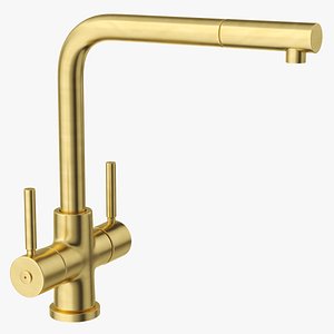 Angular Dual Lever Sink Mixer Tap Brass model