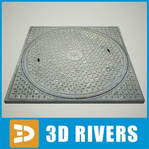 3dsmax manhole hole 04
