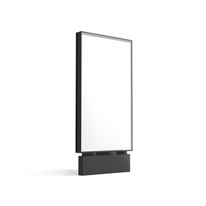 Vertical Rectangular Street Billboard - advertising sidewalk pylon