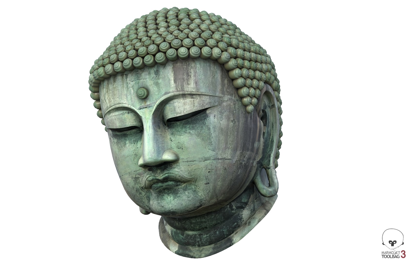 3D great buddha head statue model - TurboSquid 1373180