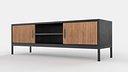 Modern Fluted Wood TV Stand