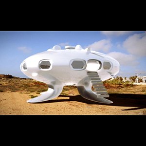 ufo flying saucer 3d c4d
