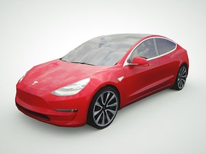 Tesla Model 3 red