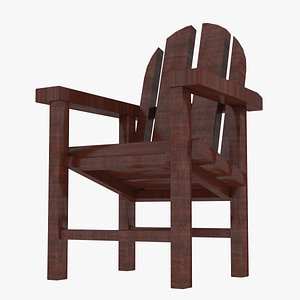 3D beach wooden chair