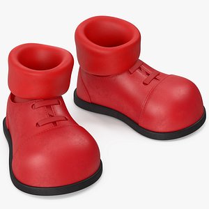 3D Cartoon Leather Shoes Red with Socks model