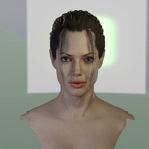 3D angelina jolie head celebrity model