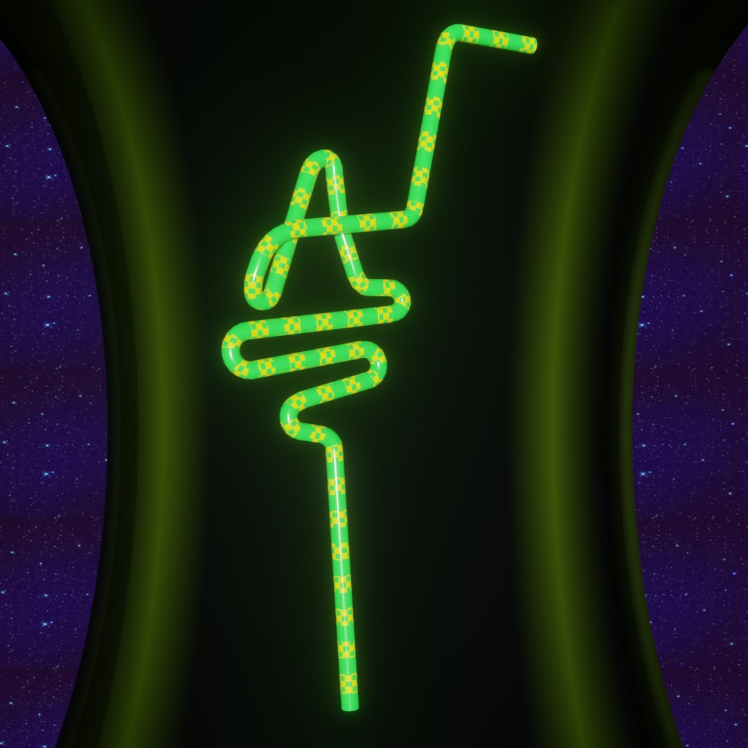 Crazy Straw Letter A 3D Model - TurboSquid 1801232