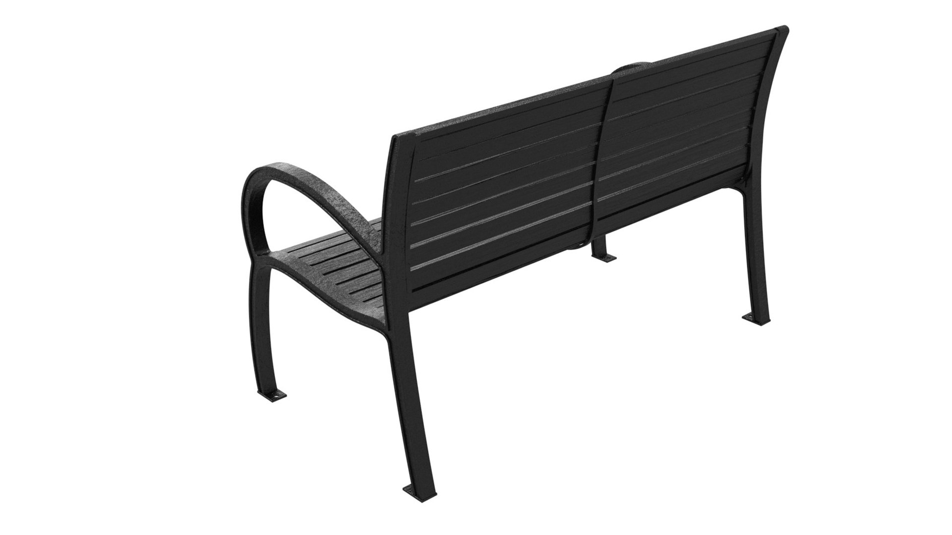 3D Tropitone District Bench With Back And Arms Slat TurboSquid 1829478