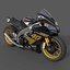 Modelo 3D realista de moto de corrida esportiva
