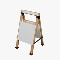 Two-Sided Timber Sign with Blank Panels and Raised Header