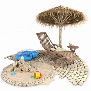 summer beach set 3D model