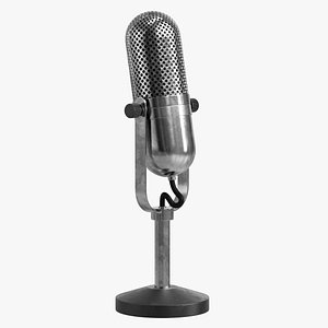 3D retro microphone mic model