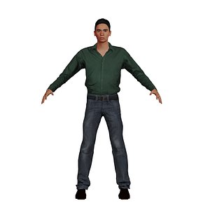 3D adult man rigged character