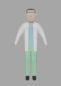 3D doctor character rigged unity
