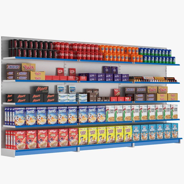 3D Supermarket Shelves Set 03